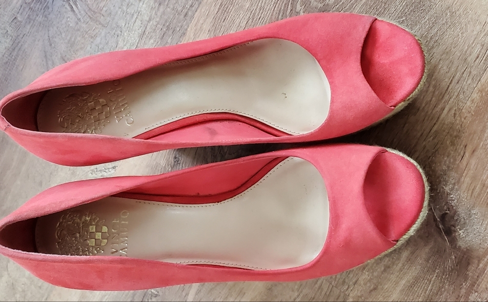 Vince Camuto Coral Open Toe Wedges Size 10m - image 3